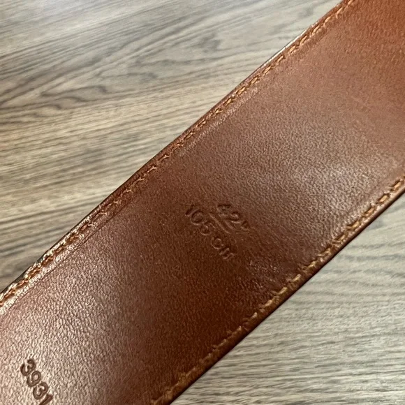 Coach Burgundy Cordovan Cowhide Leather Belt 42